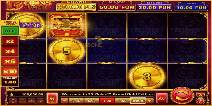 15 Coins Grand Gold Edition Halloween Jackpot màquina de joc per diners, imatge 1