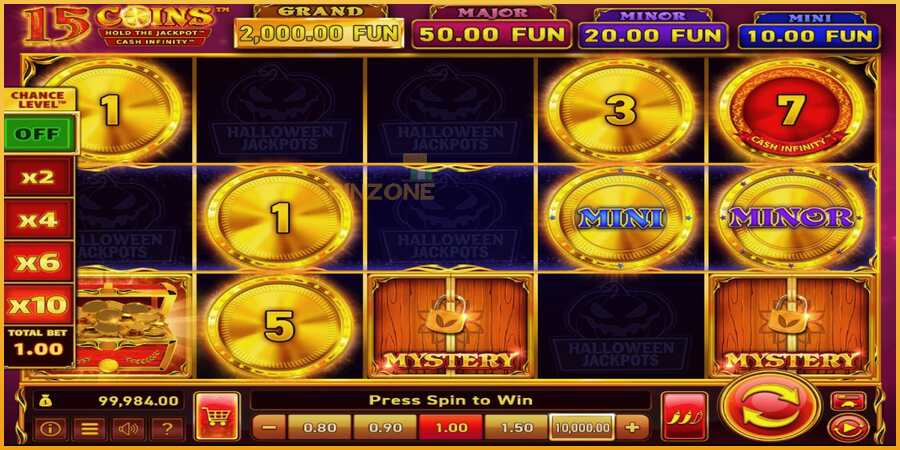 15 Coins Grand Gold Edition Halloween Jackpot màquina de joc per diners, imatge 2