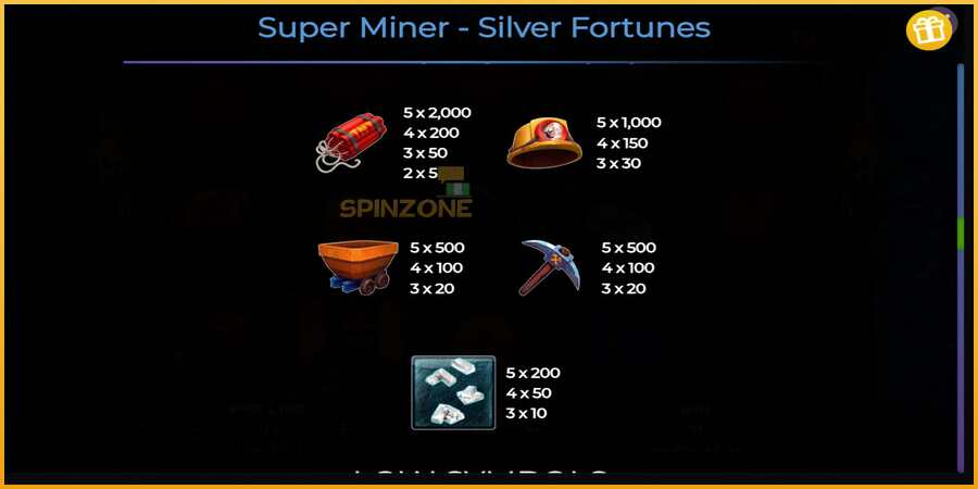 Super Miner Silver Fortunes màquina de joc per diners, imatge 6