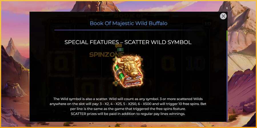 Book of Majestic Wild Buffalo màquina de joc per diners, imatge 5