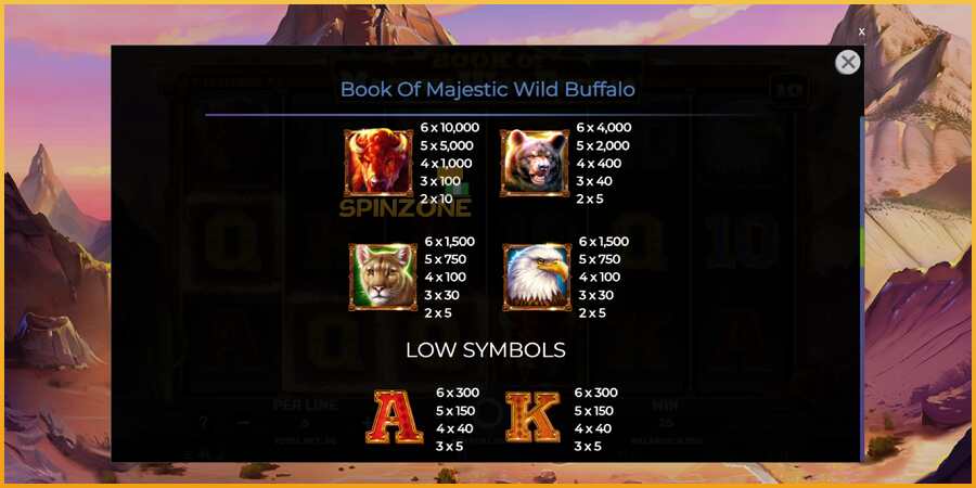 Book of Majestic Wild Buffalo màquina de joc per diners, imatge 6