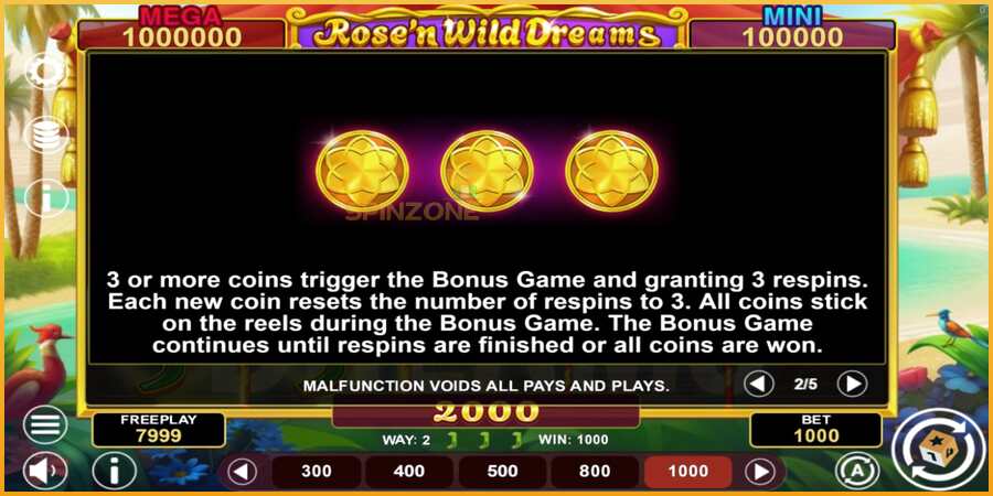 Rose’n Wild Dreams Hold & Win màquina de joc per diners, imatge 5