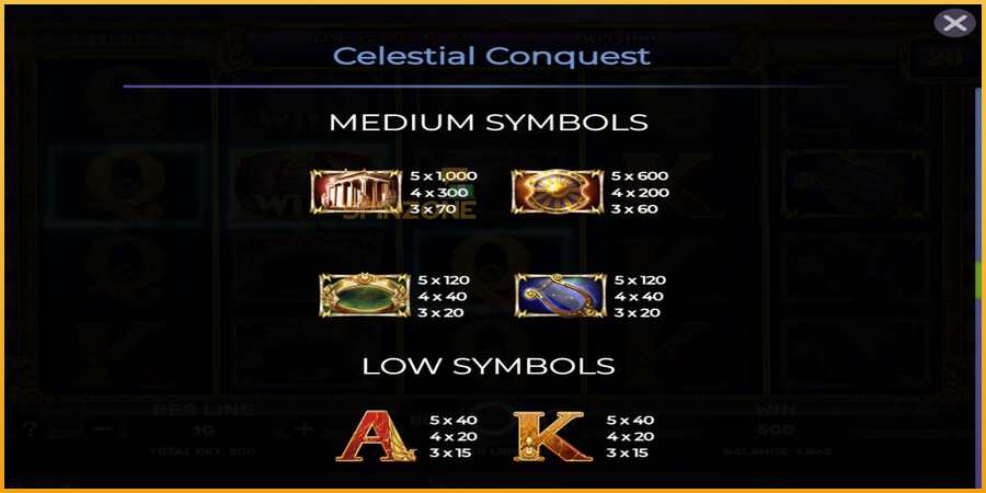 Celestial Conquest màquina de joc per diners, imatge 6