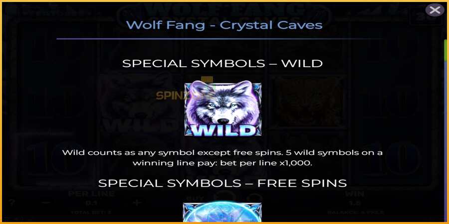 Wolf Fang - Crystal Caves màquina de joc per diners, imatge 4