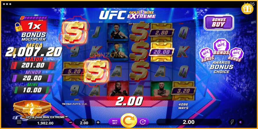 UFC Gold Blitz Extreme màquina de joc per diners, imatge 3