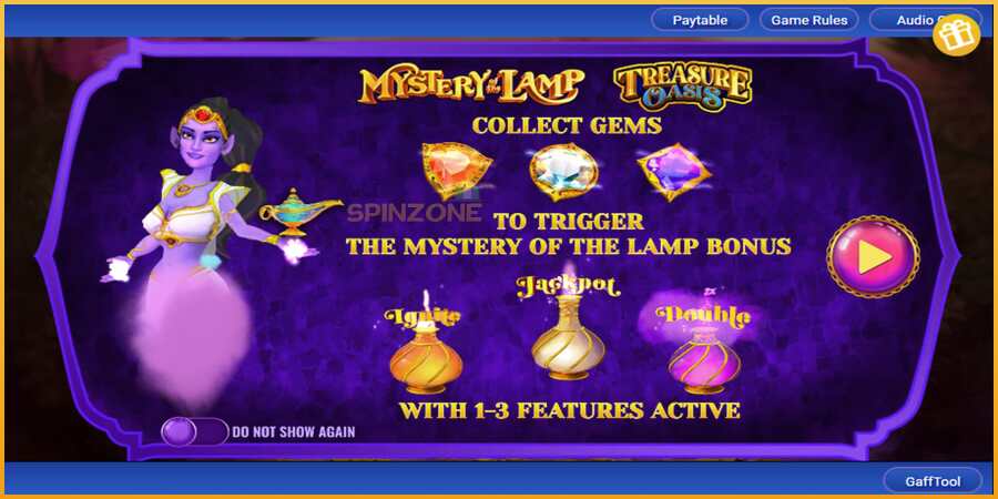 Mystery of the Lamp Treasure Oasis màquina de joc per diners, imatge 1