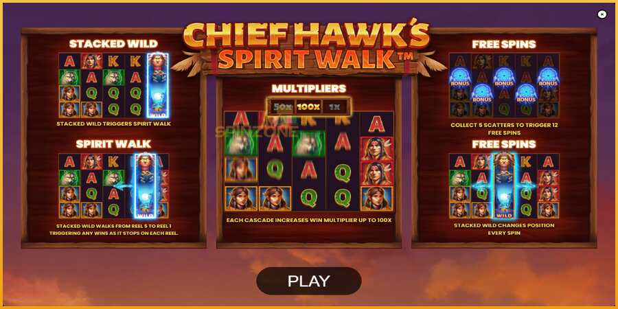 Chief Hawk’s Spirit Walk màquina de joc per diners, imatge 1