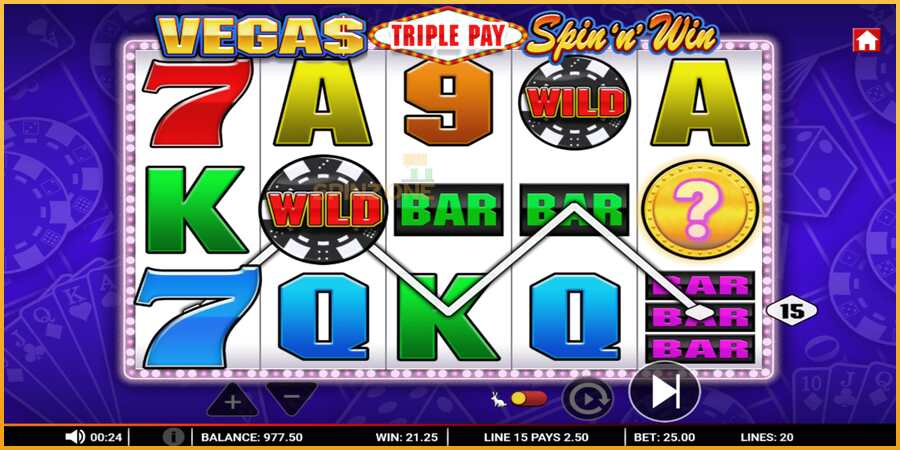 Vegas Triple Pay Spin n Win màquina de joc per diners, imatge 2