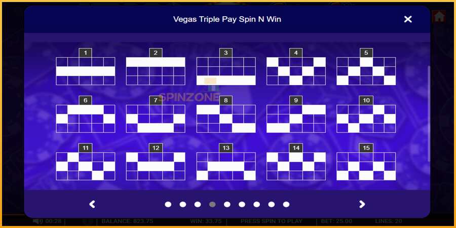 Vegas Triple Pay Spin n Win màquina de joc per diners, imatge 5