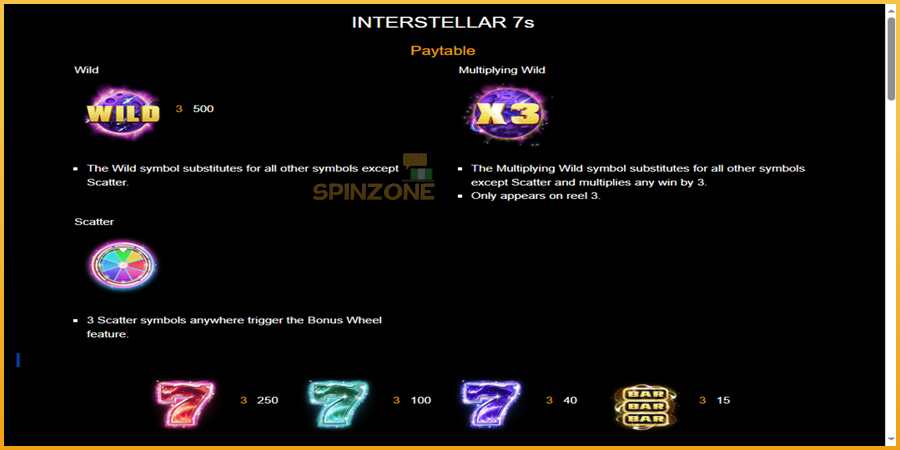 Interstellar 7s màquina de joc per diners, imatge 3