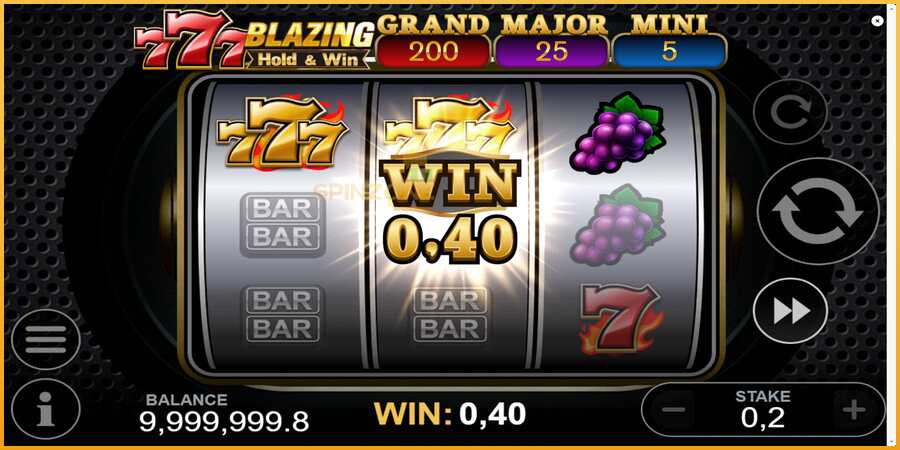 777 Blazing Hold & Win màquina de joc per diners, imatge 3