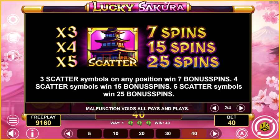 Lucky Sakura Win Spins màquina de joc per diners, imatge 6