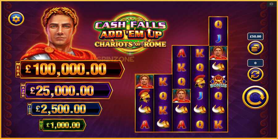 Cash Falls: Add Em Up Chariots of Rome màquina de joc per diners, imatge 2