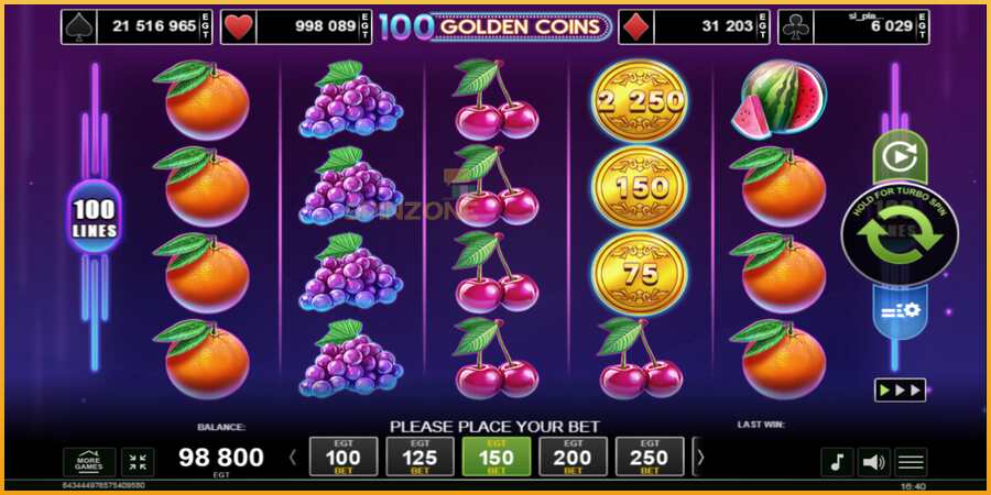 100 Golden Coins màquina de joc per diners, imatge 2