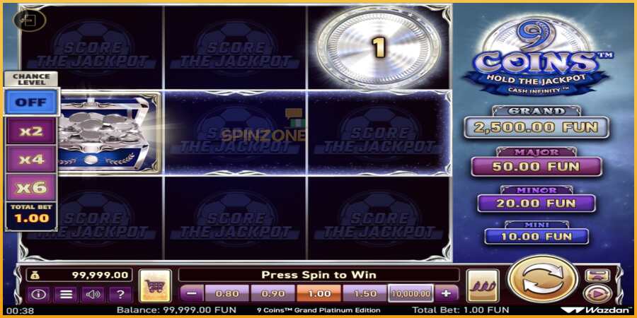 9 Coins Grand Platinum Edition Score The Jackpot màquina de joc per diners, imatge 2