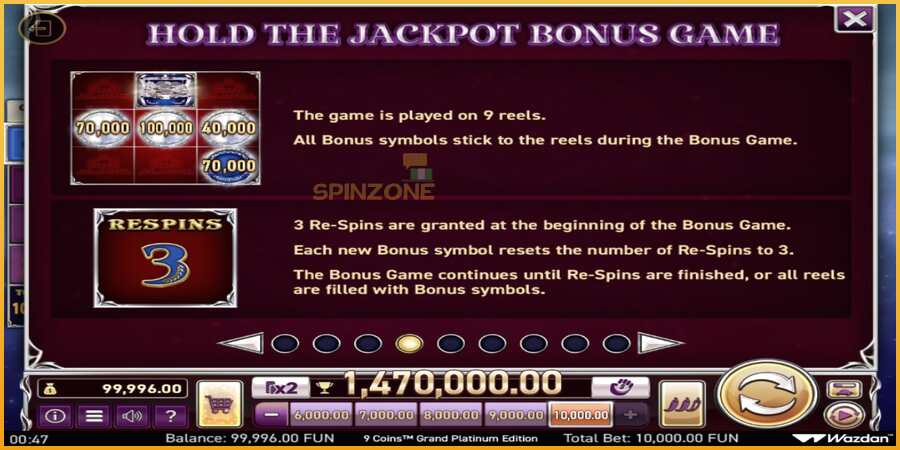 9 Coins Grand Platinum Edition Score The Jackpot màquina de joc per diners, imatge 4