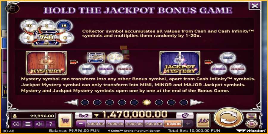 9 Coins Grand Platinum Edition Score The Jackpot màquina de joc per diners, imatge 5