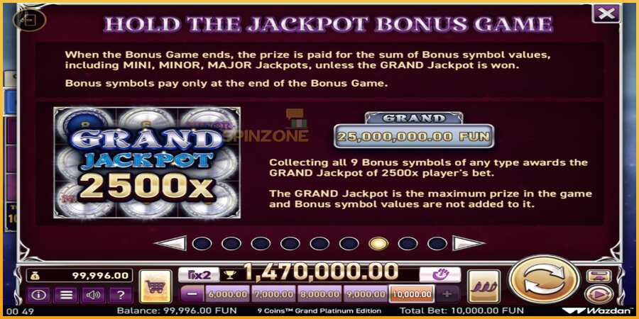 9 Coins Grand Platinum Edition Score The Jackpot màquina de joc per diners, imatge 6