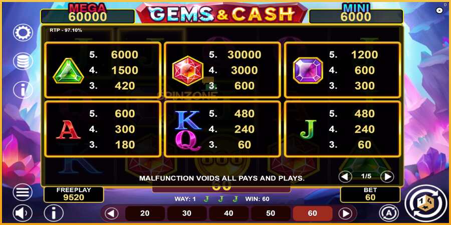 Gems & Cash màquina de joc per diners, imatge 5