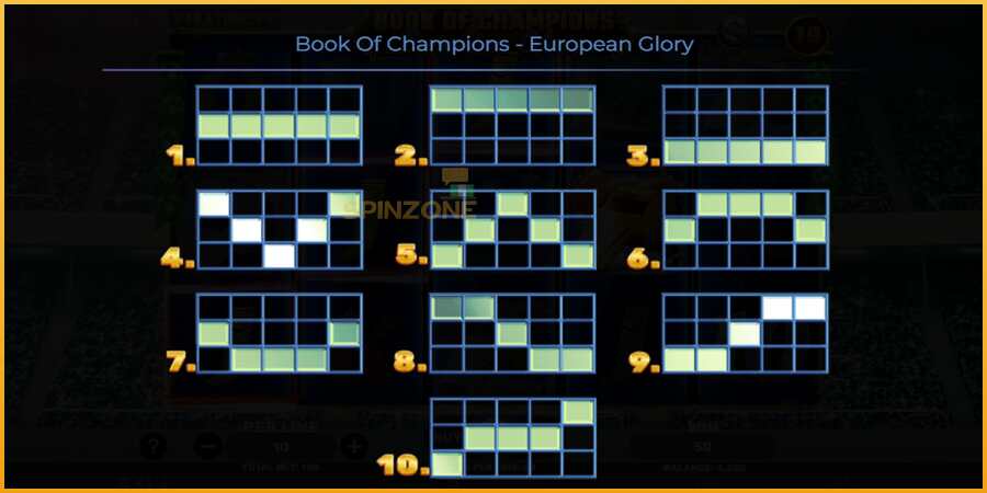 Book of Champions - European Glory màquina de joc per diners, imatge 7