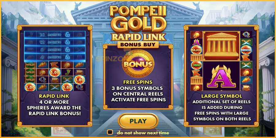 Pompeii Gold Rapid Link Bonus Buy màquina de joc per diners, imatge 1