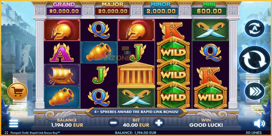 Pompeii Gold Rapid Link Bonus Buy màquina de joc per diners, imatge 2