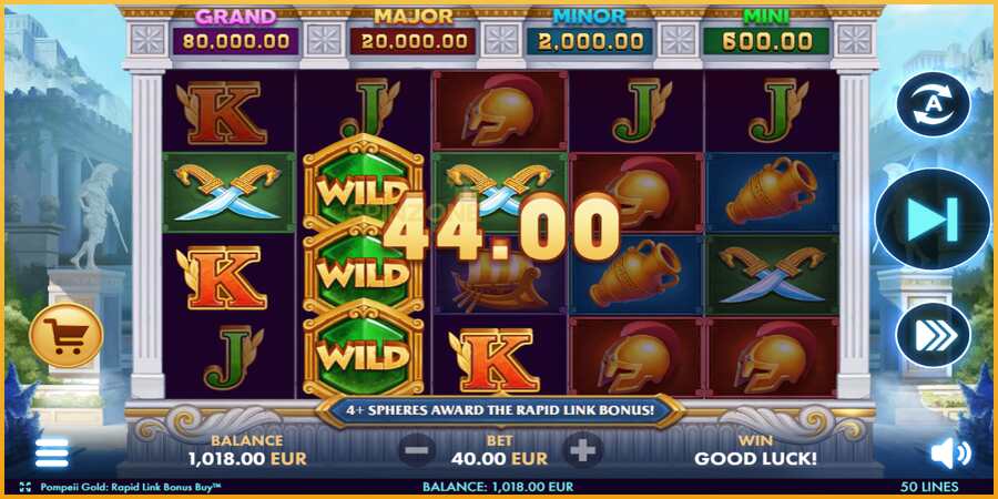 Pompeii Gold Rapid Link Bonus Buy màquina de joc per diners, imatge 4