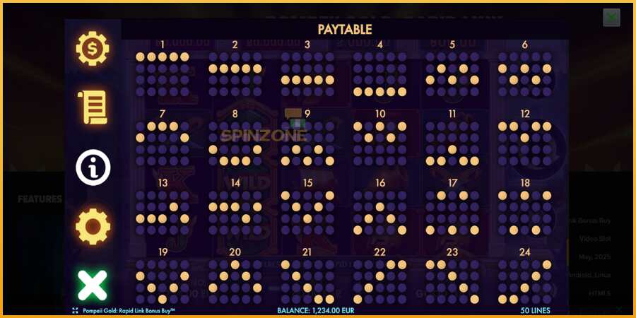 Pompeii Gold Rapid Link Bonus Buy màquina de joc per diners, imatge 7