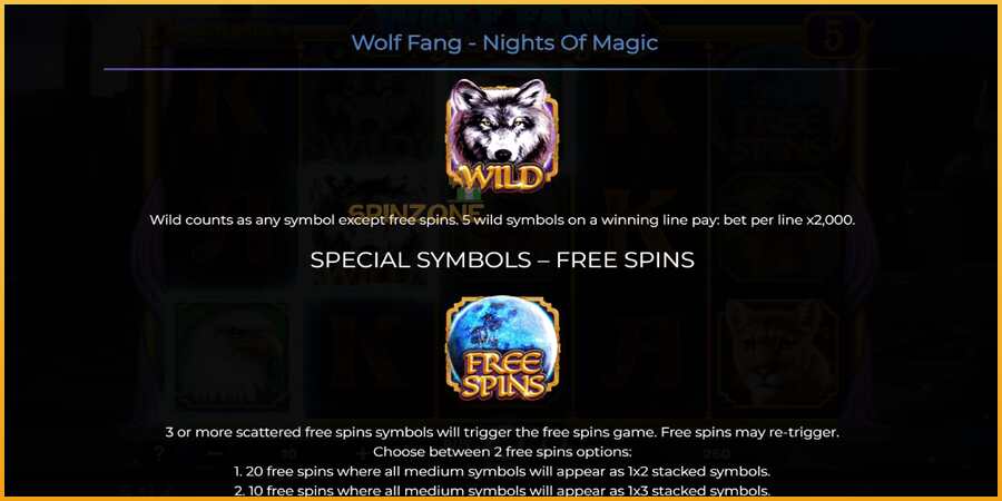 Wolf Fang - Nights of Magic màquina de joc per diners, imatge 5