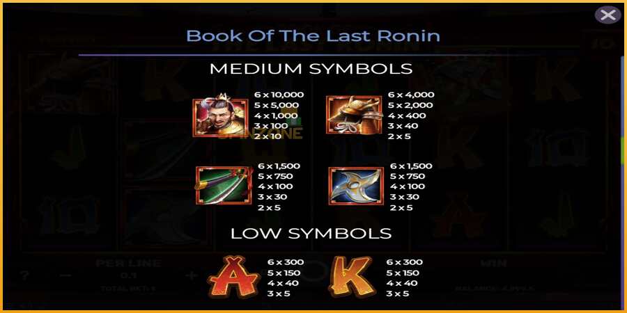 Book of the Last Ronin màquina de joc per diners, imatge 5