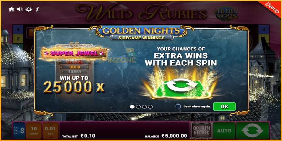 Wild Rubies Golden Nights màquina de joc per diners, imatge 1