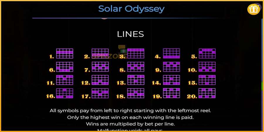 Solar Odyssey màquina de joc per diners, imatge 7