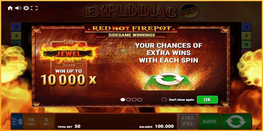 Explodiac Red Hot Firepot màquina de joc per diners, imatge 1