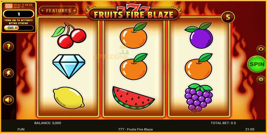 777 - Fruits Fire Blaze màquina de joc per diners, imatge 2