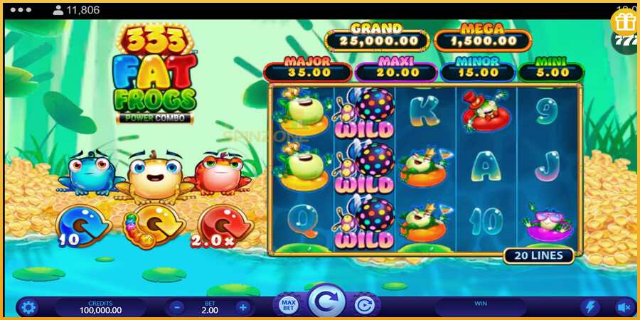 333 Fat Frogs Power Combo màquina de joc per diners, imatge 1