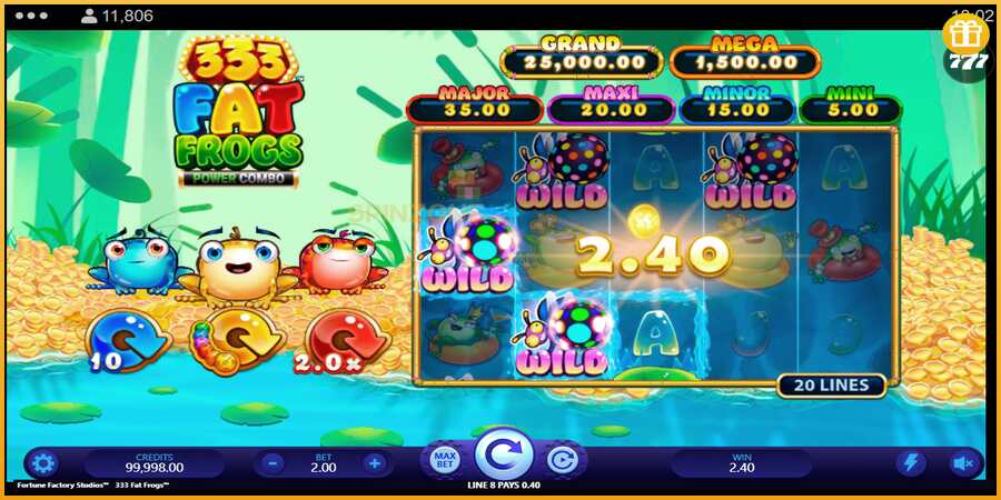 333 Fat Frogs Power Combo màquina de joc per diners, imatge 3