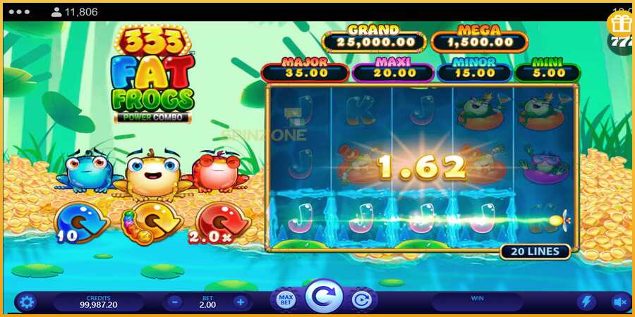 333 Fat Frogs Power Combo màquina de joc per diners, imatge 4