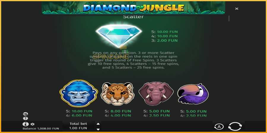 Diamond of Jungle màquina de joc per diners, imatge 4