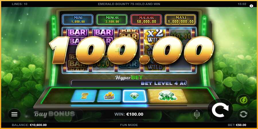 Emerald Bounty 7s Hold and Win màquina de joc per diners, imatge 3