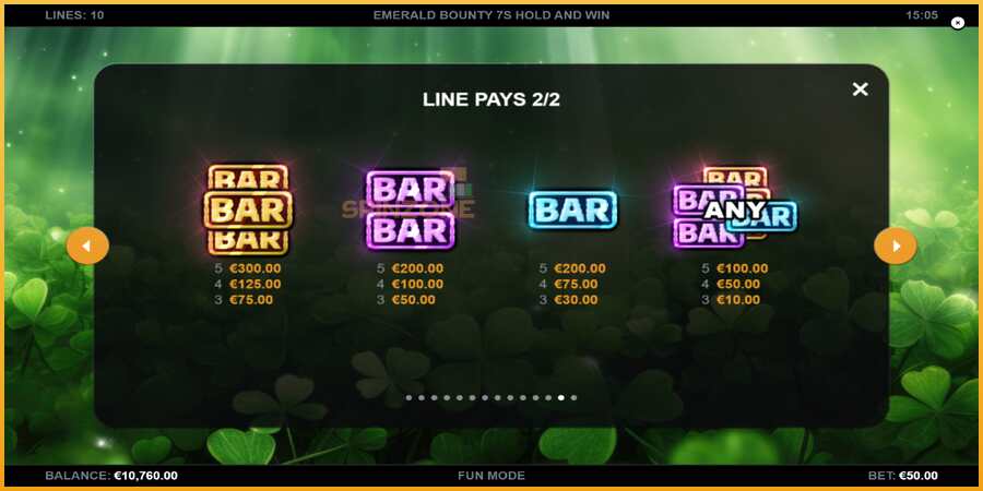 Emerald Bounty 7s Hold and Win màquina de joc per diners, imatge 6