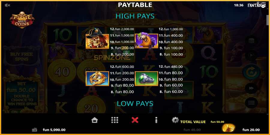 Pirate Multi Coins màquina de joc per diners, imatge 5