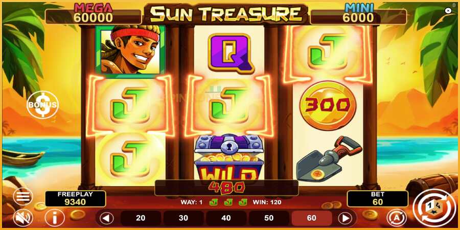 Sun Treasure Hold & Win màquina de joc per diners, imatge 3