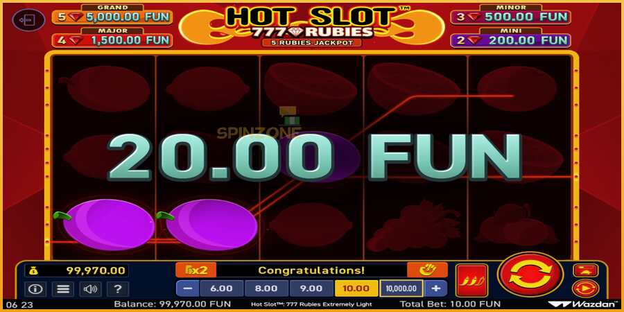 Hot Slot 777 Rubies Extremely Light màquina de joc per diners, imatge 3