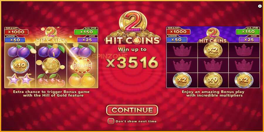 Hit Coins 2 Hold and Spin màquina de joc per diners, imatge 1