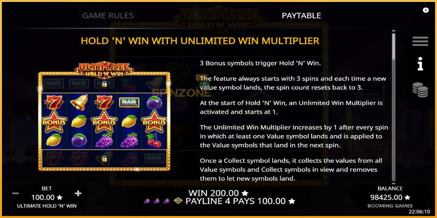 Ultimate Hold N Win màquina de joc per diners, imatge 5