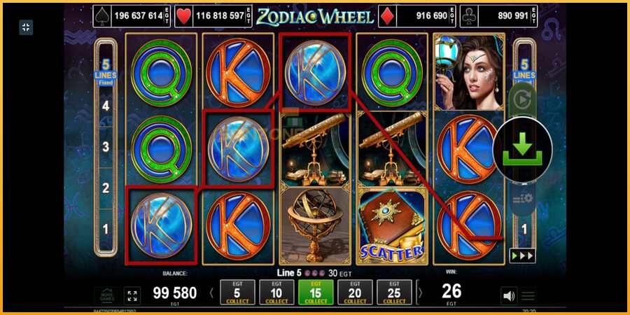 Zodiac Wheel màquina de joc per diners, imatge 5