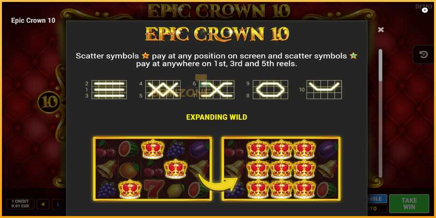 Epic Crown 10 màquina de joc per diners, imatge 5