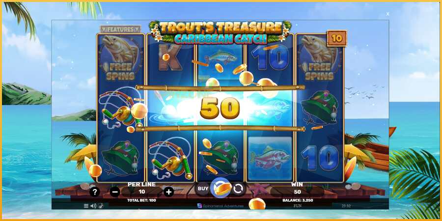 Trouts Treasure Caribbean Catch màquina de joc per diners, imatge 4