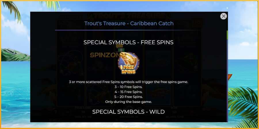 Trouts Treasure Caribbean Catch màquina de joc per diners, imatge 5