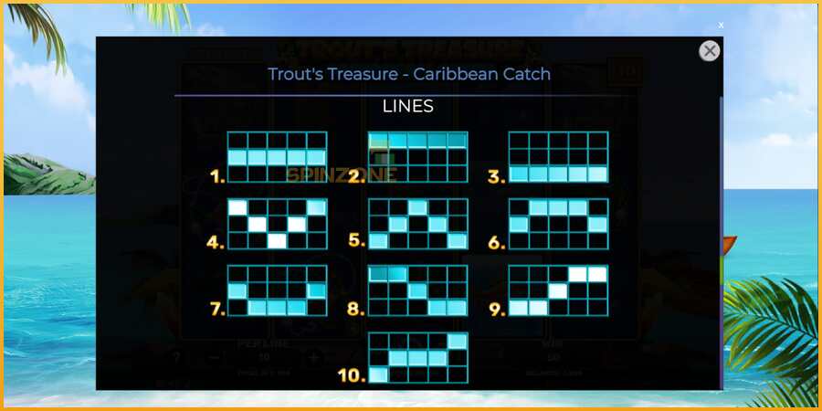 Trouts Treasure Caribbean Catch màquina de joc per diners, imatge 7